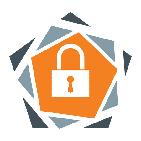 Security template with padlock icon on abstract backgroundのイラスト素材