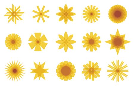 Sun icon set, isolated illustration for your designのイラスト素材