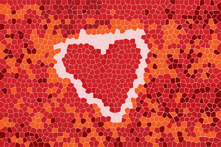 Abstract background with hearth sign and mosaic pattern for your designのイラスト素材