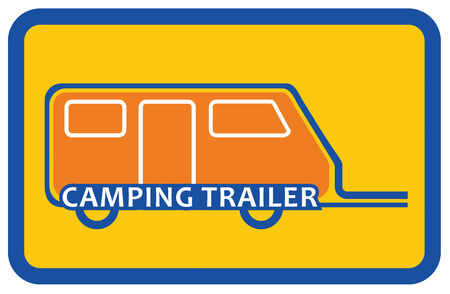 Camping trailer sign, abstract illustration on for your designのイラスト素材