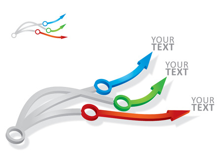 Business graph template, illustration with copy paste areaのイラスト素材