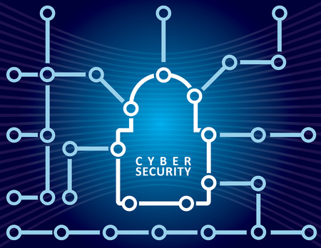 Cyber security concept with abstract padlock illustrationのイラスト素材