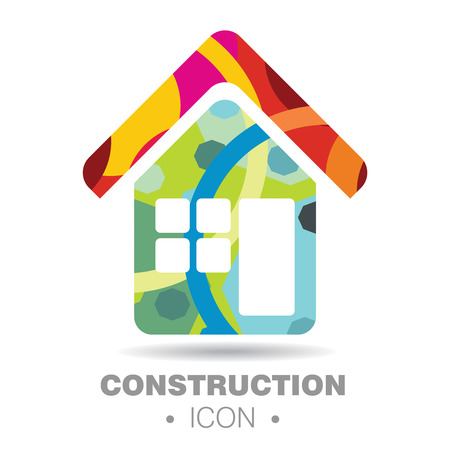 Real estate and construction concept with abstract house iconのイラスト素材
