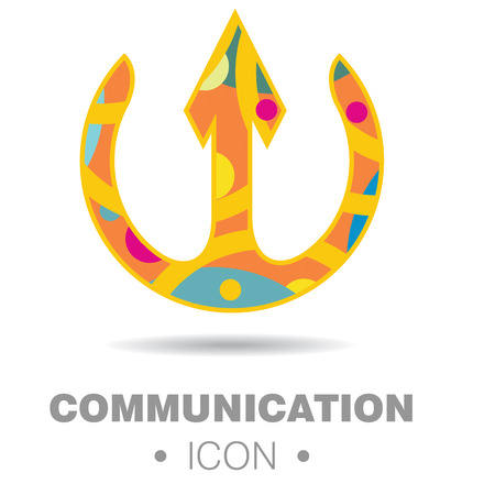 Abstract communication concept, template illustration with arrowsのイラスト素材