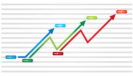 Graph of business success, illustration with copy paste areaのイラスト素材