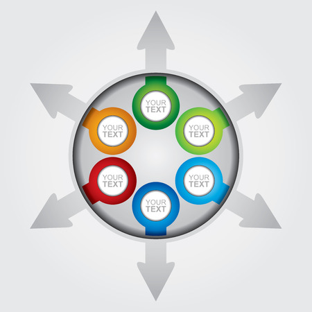 Business template, graph and flow diagram illustration with copy paste areaのイラスト素材