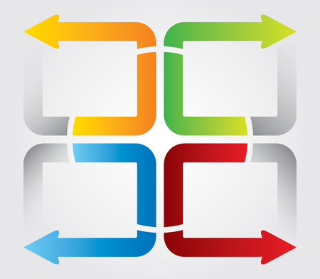 Business flow chart, abstract illustration with color arrowsのイラスト素材