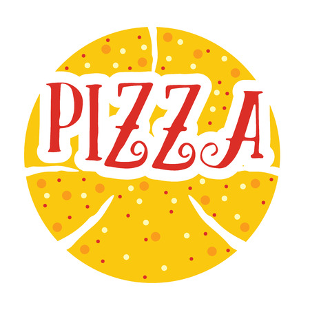 Gastronomy concept template with abstract pizza and textのイラスト素材