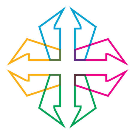 Color shape with arrows abstract illustration for your templateのイラスト素材