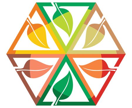 Ecological sign, icon with octagon and leafのイラスト素材