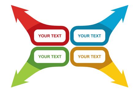 Communication concept, template with arrows and copy space areaのイラスト素材
