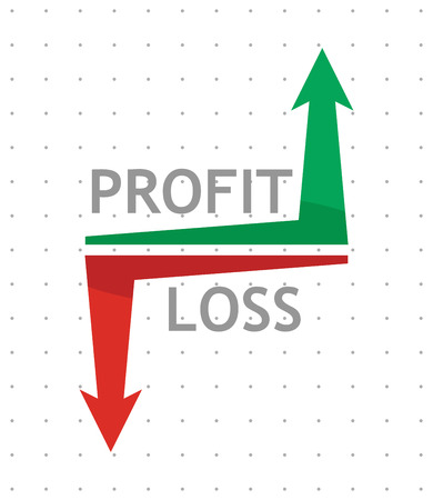 Profit and Loss, business concept illustration with arrowsのイラスト素材