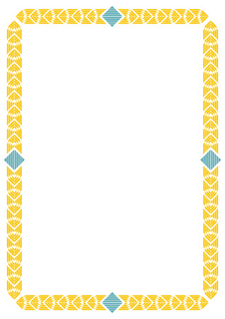 Decorative border frame, vector template with geometrical elementsのイラスト素材