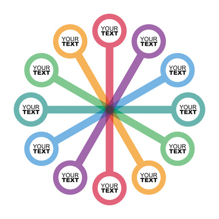 Business concept, color flow chart with copy space areaのイラスト素材