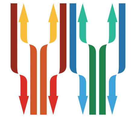 Abstract background with different color arrowsのイラスト素材