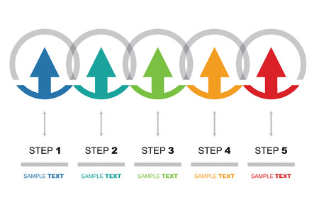 Vector flow chart template, with color arrowsのイラスト素材