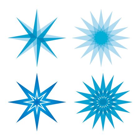 Star set collection, abstract isolated illustration on white backgroundのイラスト素材