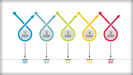 Vector flow chart template, with color arrowsのイラスト素材