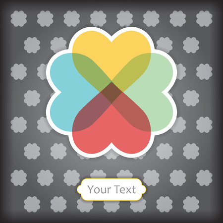 Creting card template. Illustration with abstract floral heart symbolのイラスト素材