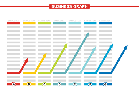 Business graph of development, illustration with copy space areaのイラスト素材