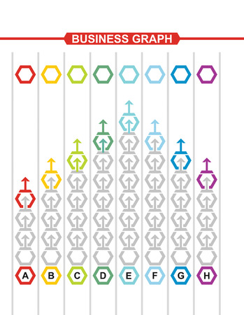 Business graph of development, illustration with copy space areaのイラスト素材