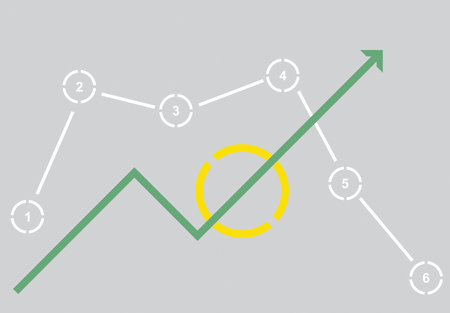 Business graph of development, illustration with copy space areaのイラスト素材