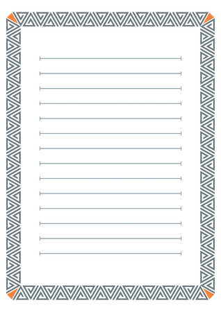 A page of notepad with abstract decorative frameのイラスト素材