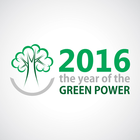 The year of Green Power. Vector illustration for your templateのイラスト素材