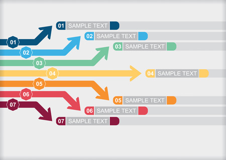 Vector flow chart template with color arrowsのイラスト素材