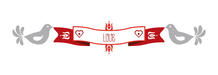 Template with traditional Hungarian floral motif with abstract birdのイラスト素材