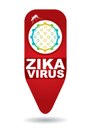 Zika Virus with mosquitoe. Abstract medical illustration.のイラスト素材