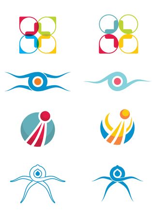Set of flat icons for your presentation or template design. illustration.のイラスト素材