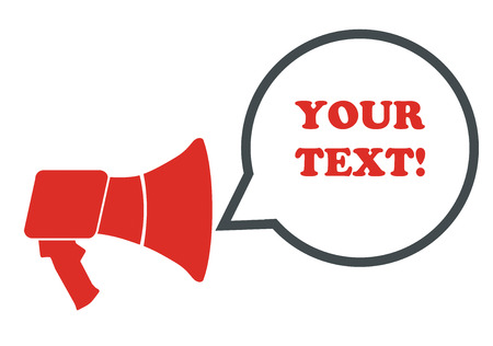 Megaphone with Stop text. Abstract illustration for your protest banner.のイラスト素材