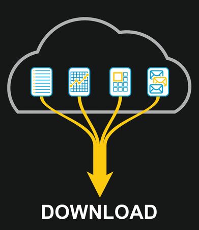 Download. Cloud technology concept. Illustration with abstract digital backgroundのイラスト素材