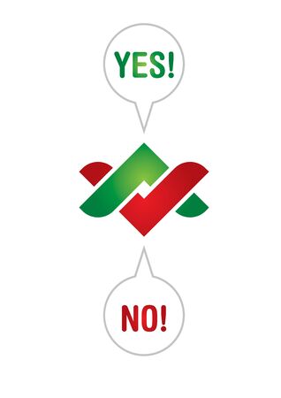 Communication concept with Yes and No arrowsのイラスト素材
