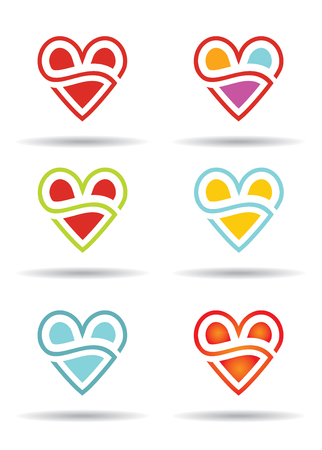 Love concept with abstract heart icon. Illustration set for your decoration.のイラスト素材