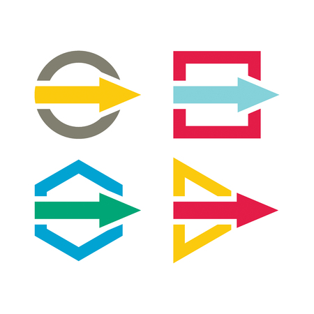 Communication concept - template with color arros setのイラスト素材