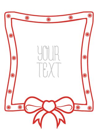 Decorative New Year and Christmas ribbon with snowflakesのイラスト素材