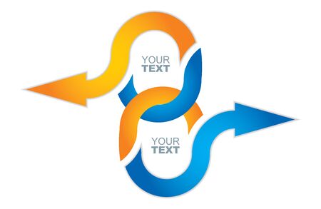 Communication concept, template with arrows and copy space areaのイラスト素材