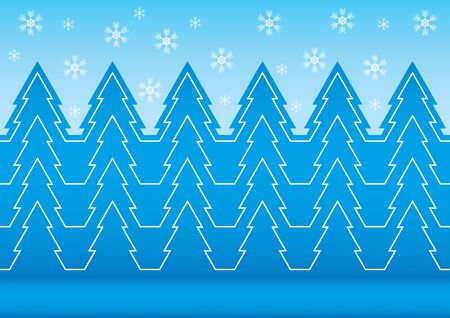 Winter patern with snowflake and pine tree contourのイラスト素材