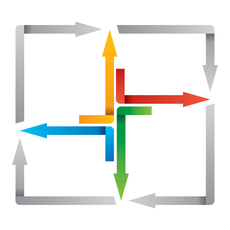 Color arrows - abstract illustation for zour presentationsのイラスト素材