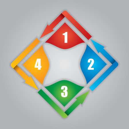 Business concept flow chart with arrows.のイラスト素材