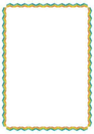 Decorative border frame, vector template with color shapeのイラスト素材