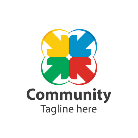 Abstract community icon template with color arrowのイラスト素材