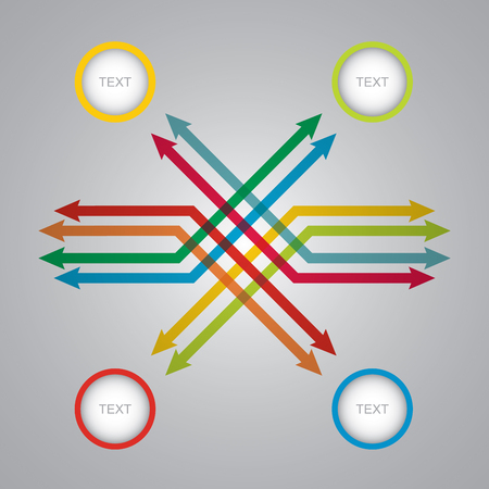 Communication concept with arrows - template with copy space areaのイラスト素材