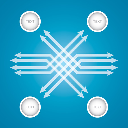 Communication concept with arrows - template with copy space areaのイラスト素材