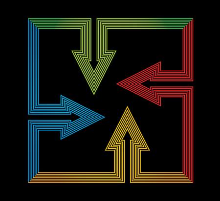 Communication concept with arrows - template with copy space areaのイラスト素材