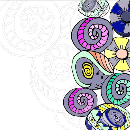 graphical abstract picture of geometric shapes handmadeのイラスト素材