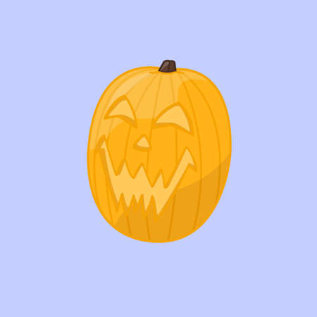 Halloween pumpkin illustration with scary faceのイラスト素材
