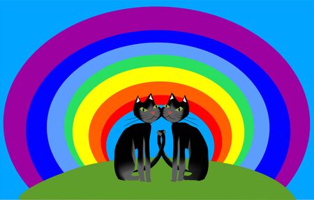 two catsのイラスト素材